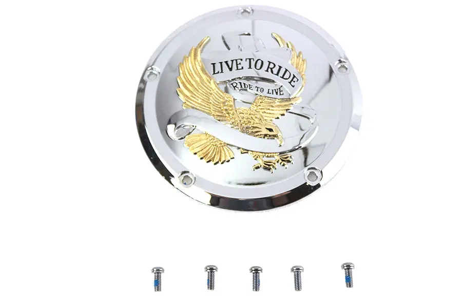 5-Hole Derby Cover Gold Inlay - V-Twin Mfg. 1
