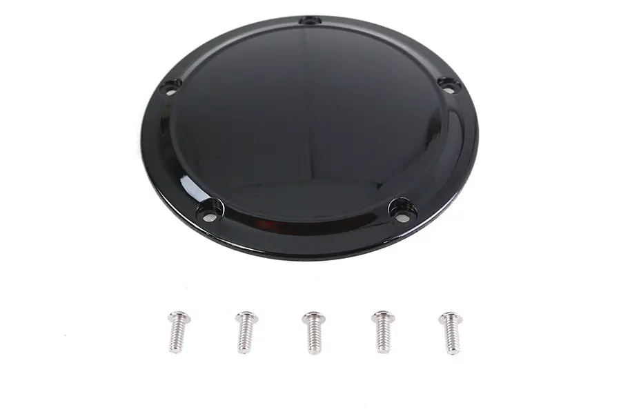 Gloss Black 5 Hole Smooth Derby Cover - V-Twin Mfg. 1