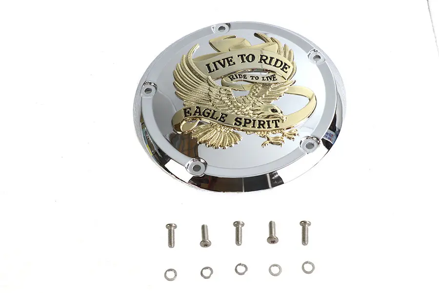 5-Hole Derby Cover Gold Inlay - V-Twin Mfg. 1