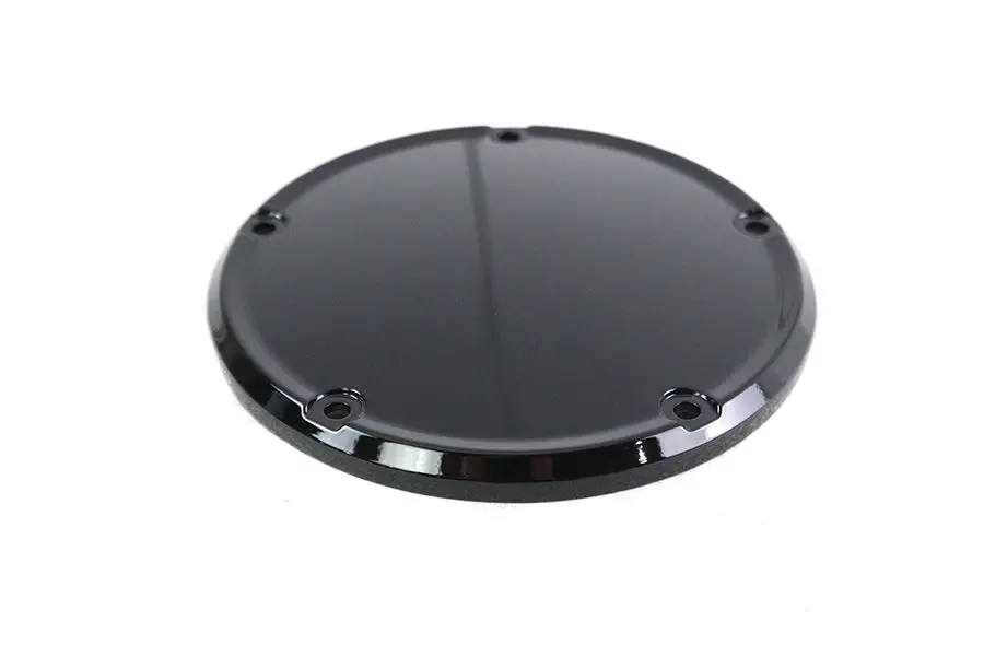 M8 Gloss Black 5-Hole Smooth Derby Cover - V-Twin Mfg. 1