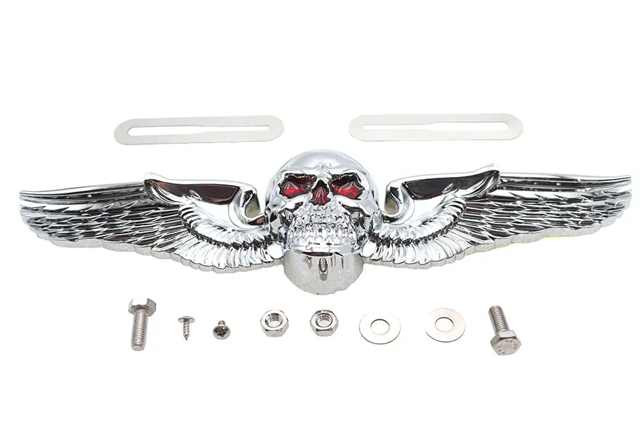 Skull Wing License Plate Ornament - V-Twin Mfg. 1