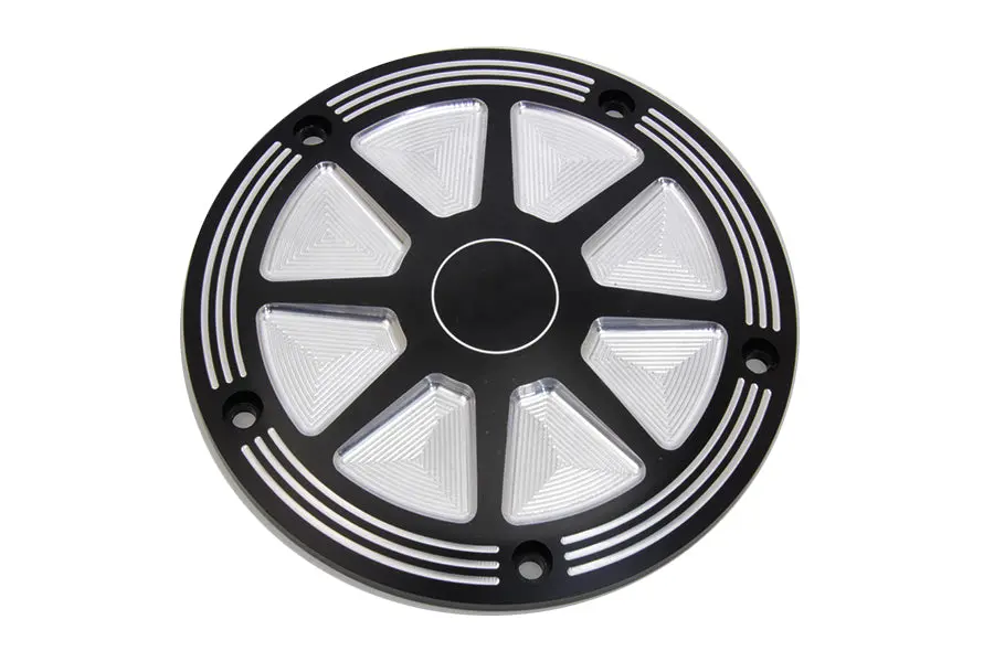 Black Contrast Derby Cover - V-Twin Mfg. 1