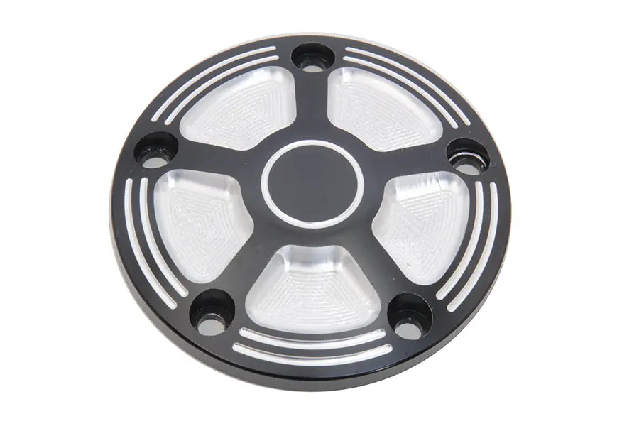 Black Contrast 5-Hole Point Cover - V-Twin Mfg. 1