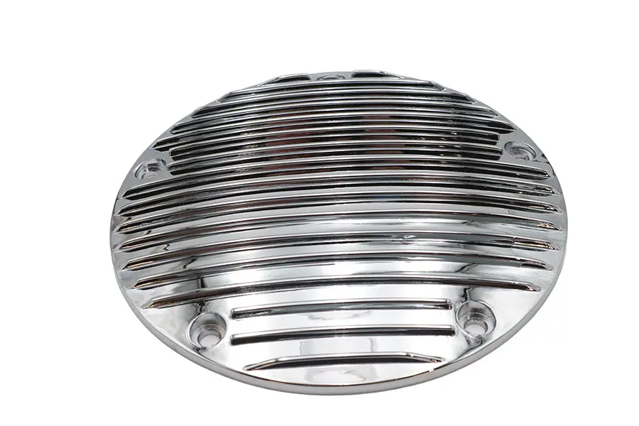 Finned Derby Cover Chrome - V-Twin Mfg. 1