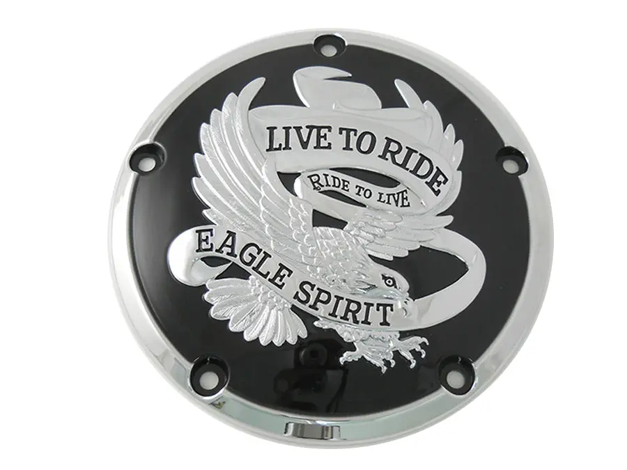 Eagle Spirit Derby Cover Black - V-Twin Mfg. 1