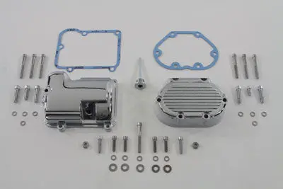 Transmission Side Cover And Top Cover Set Chrome - V-Twin Mfg. 1