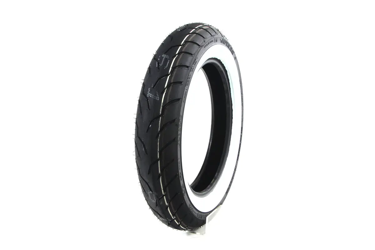 Front Dunlop American Elite 130/90B X 16 Inch Wide Whitewall - V-Twin Mfg. 1