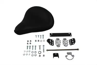 Black Leather Solo Seat With Mount Kit - V-Twin Mfg. 1