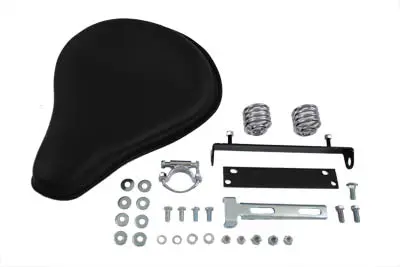 Black Leather Solo Seat Kit - V-Twin Mfg. 1
