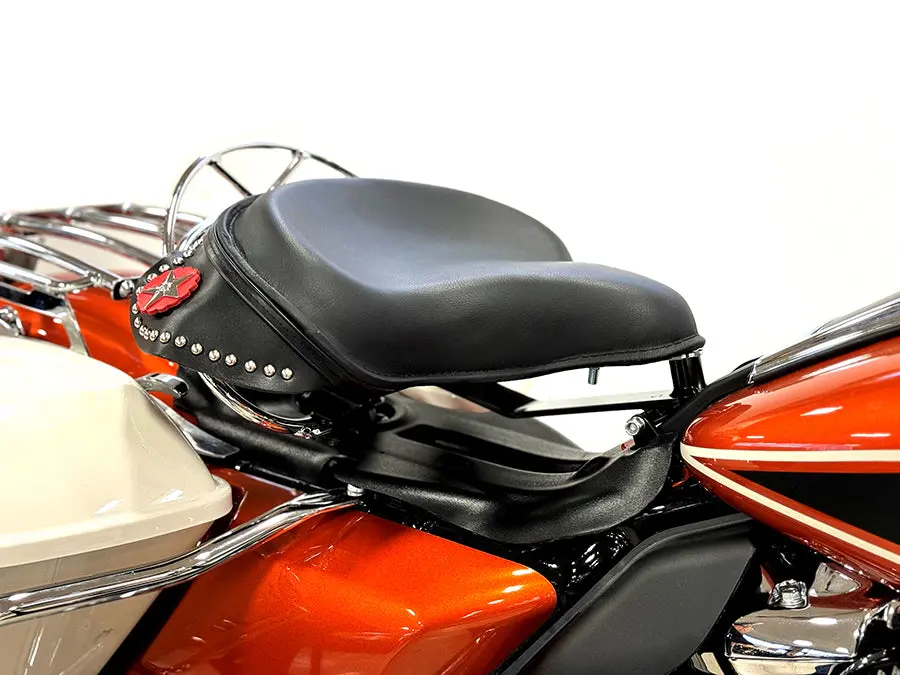Black Leather Police Solo Seat Kit - V-Twin Mfg. 1