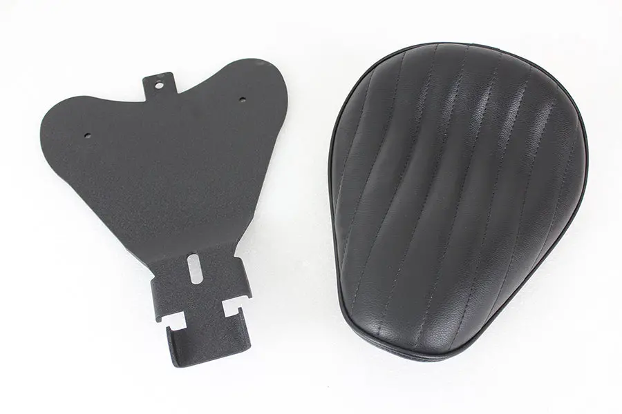 Bates Solid Mount Solo Seat Black Leather - V-Twin Mfg. 1