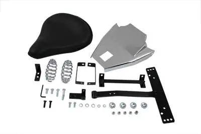 Black Leather Solo Seat With Mount Kit - V-Twin Mfg. 1