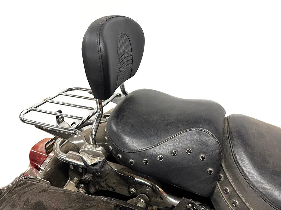 Oe Passenger Stitch Backrest Seat Pad Black - V-Twin Mfg. 1