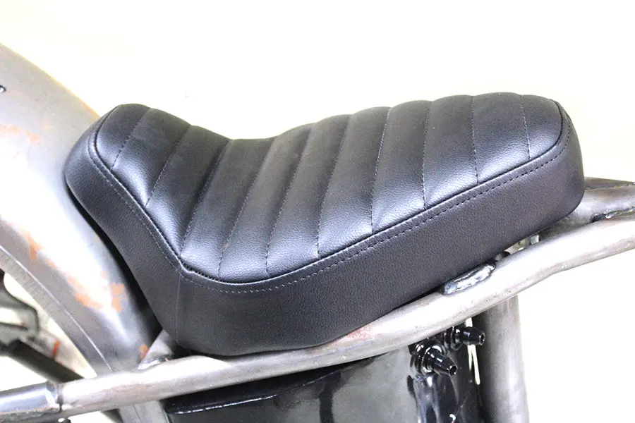 Corbin Gentry Tuck And Roll Solo Seat Set Black - V-Twin Mfg. 1