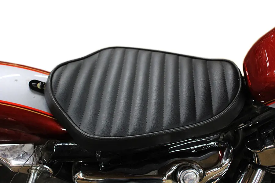 Bates Solo Seat Tuck And Roll Style Black - V-Twin Mfg. 1