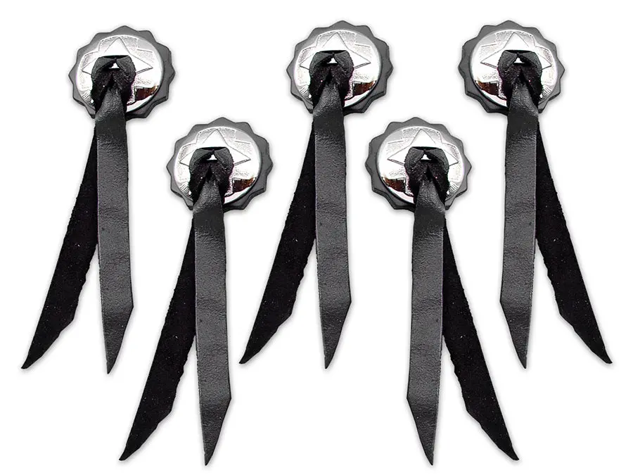 Black Leather Saddlebag Conchos - V-Twin Mfg. 1