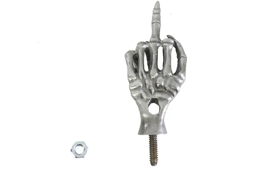 Middle Finger License Plate Topper With Stud Mount - V-Twin Mfg. 1