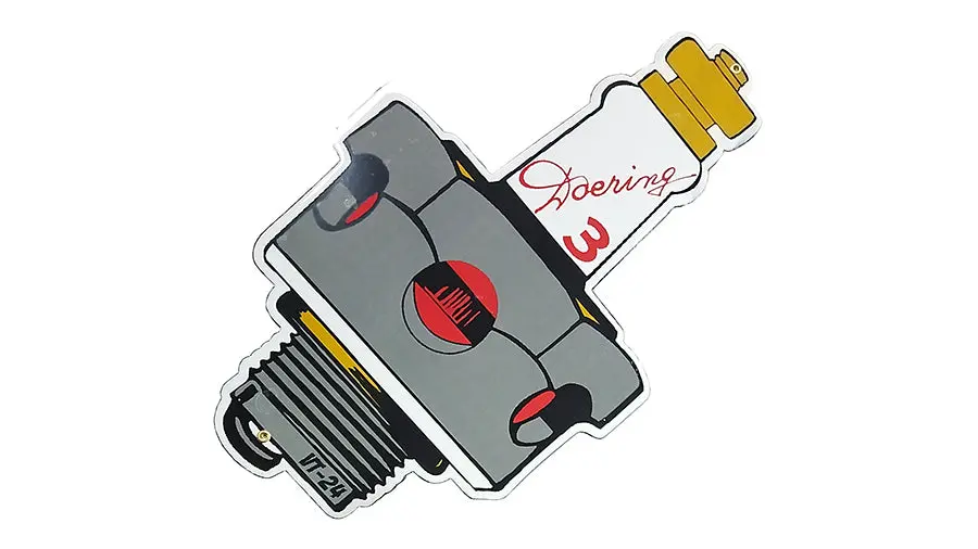 Doering Spark Plug Porcelain Sign - V-Twin Mfg. 1