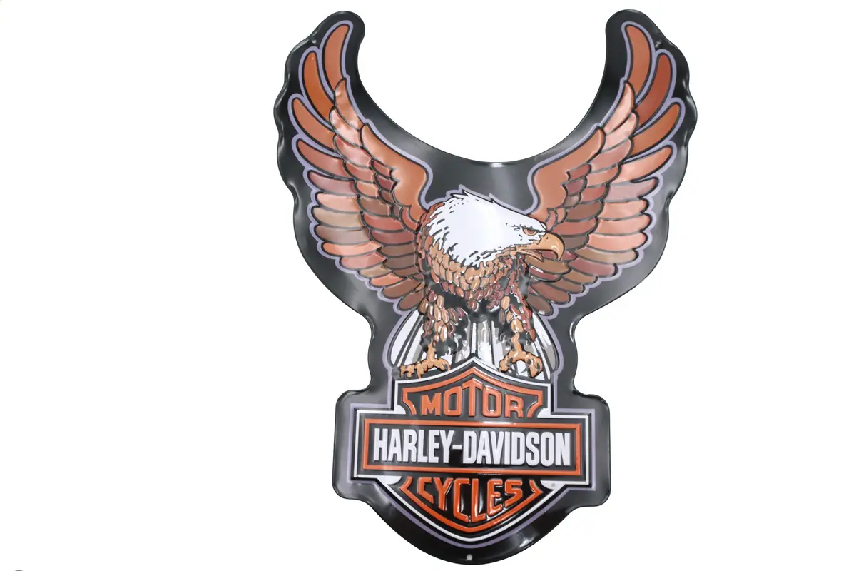 Harley Davidson Bar & Shield Eagle Tin Sign - V-Twin Mfg. 1