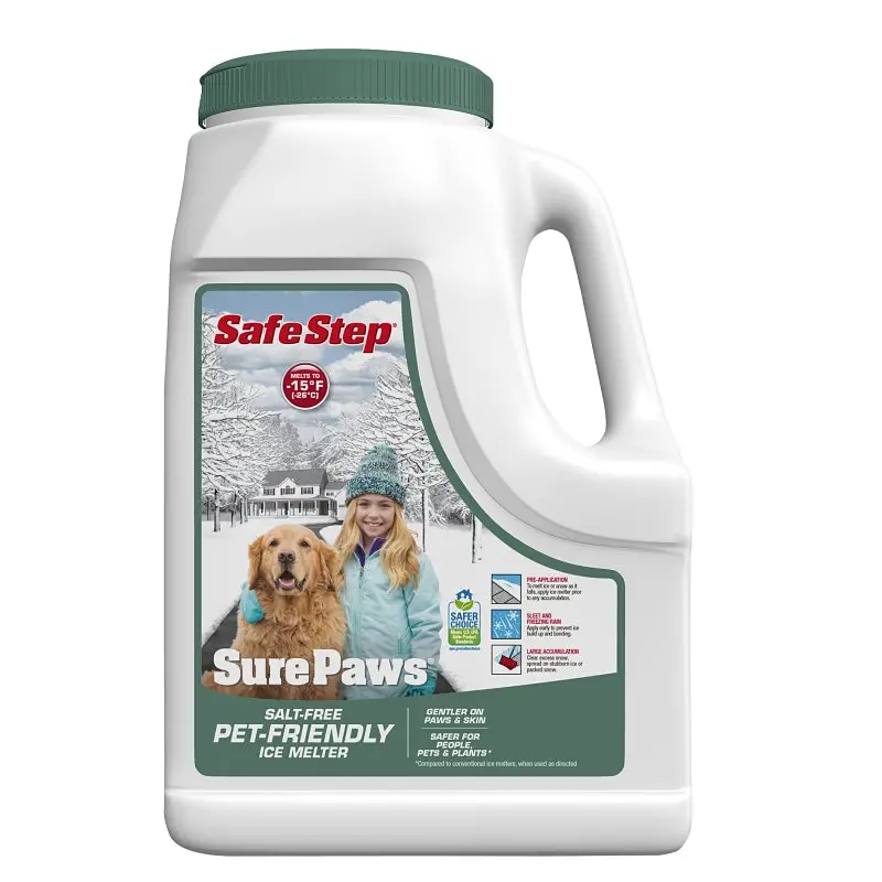 Safe Step Sure Paws 56708 Ice Melter, Crystal, White, Odorless, 8 Lb Jug 1