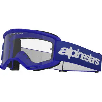 Alpinestars Goggles Vision 3 Goggle - Wordmark - Blue - Clear Lens 5103325-7189 1