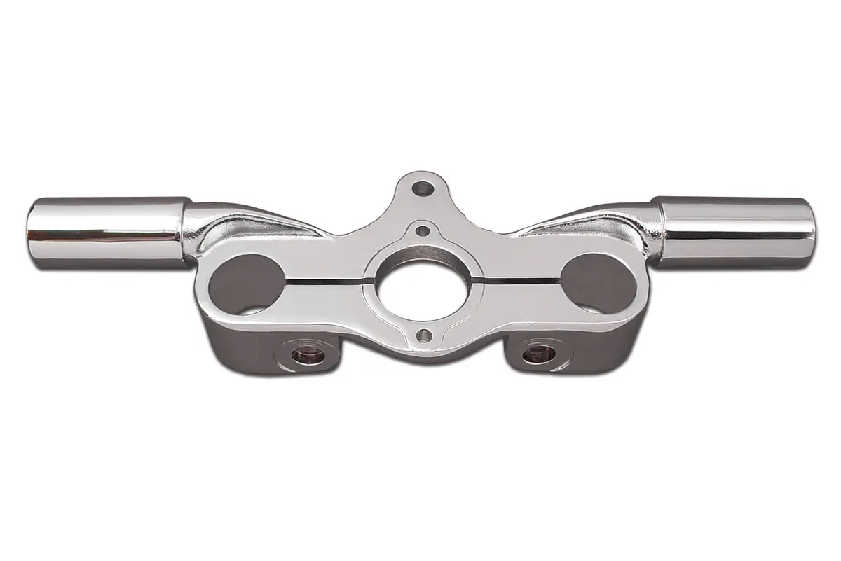 Spring Fork Top Triple Tree Inline Chrome - V-Twin Mfg. 1