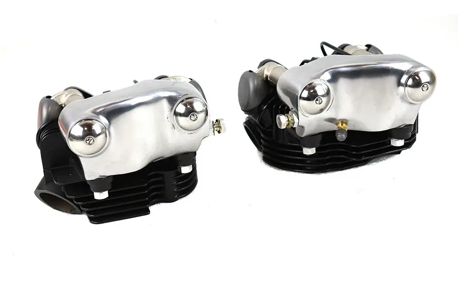 1936 El Knucklehead Cylinder Head Set Black - V-Twin Mfg. 1