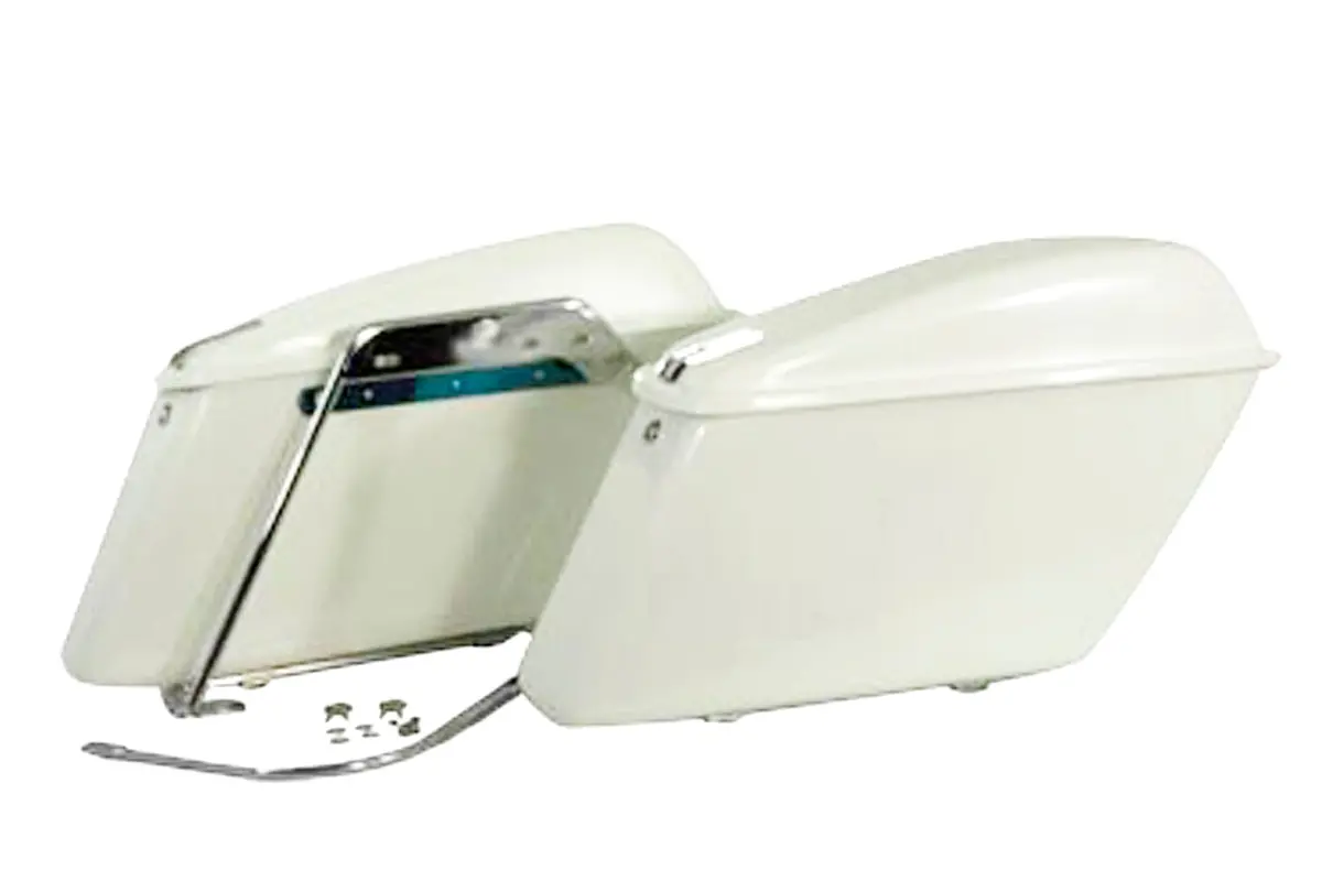 Replica Saddlebag Set White - V-Twin Mfg. 1