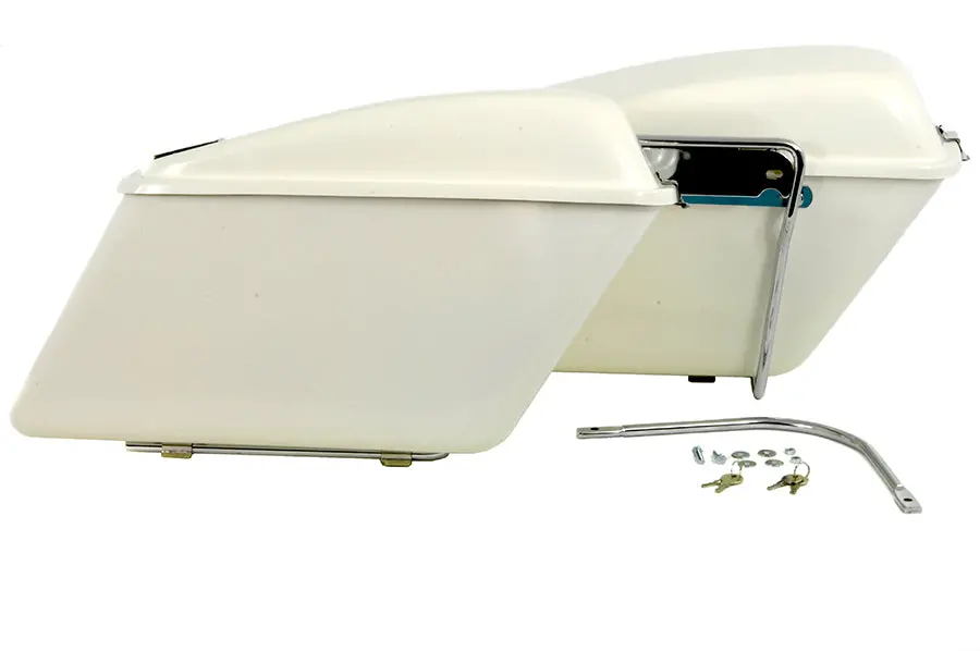 Frp White Saddlebag Set - V-Twin Mfg. 1