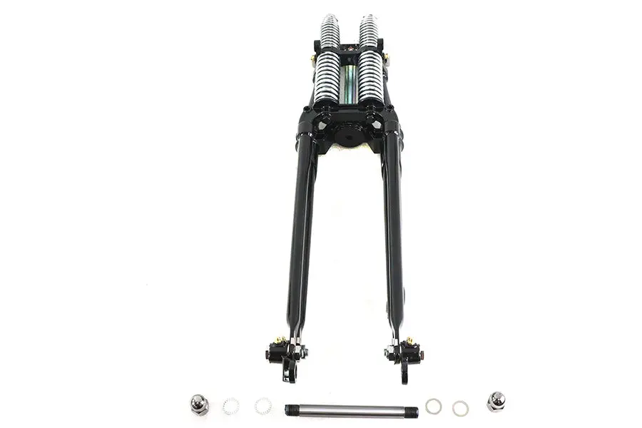28 Inch Tedd Narrow Spring Fork Assembly Black - V-Twin Mfg. 1