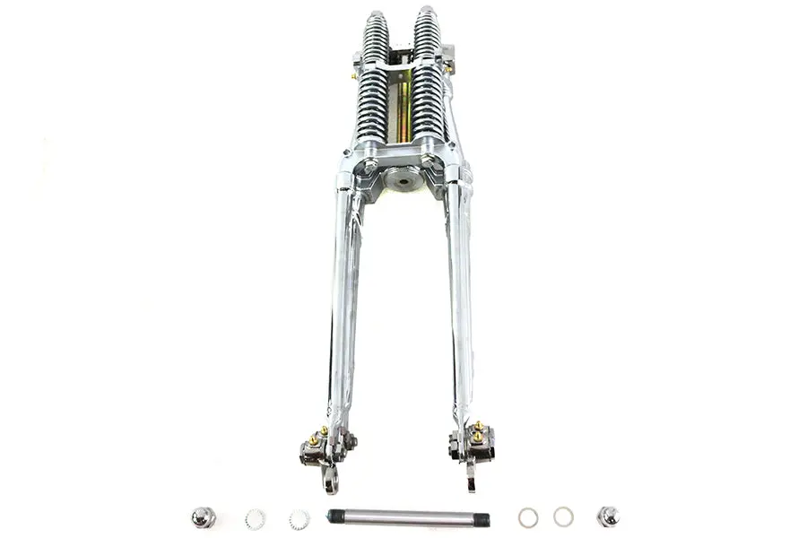 26 Inch Tedd Narrow Spring Fork Assembly Chrome - V-Twin Mfg. 1