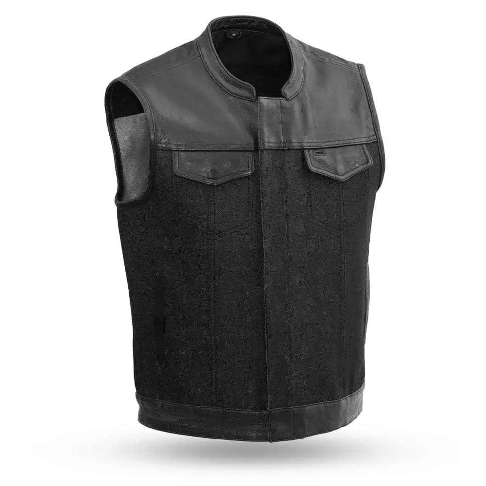 49/51 Men's Denim Motorcycle Vest 1