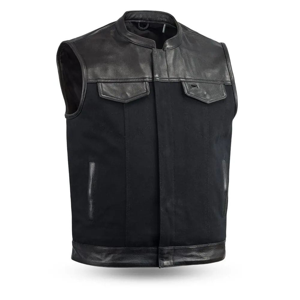 49/51 Vest Motorcycle Leather Canvas Vest 1