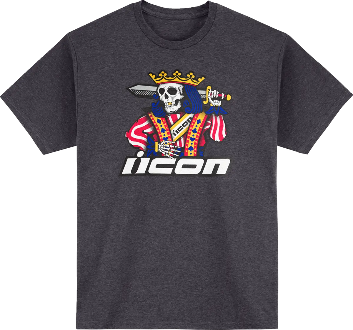 Icon Suicide King T-Shirt - Heather Charcoal - Small 3030-21944 1