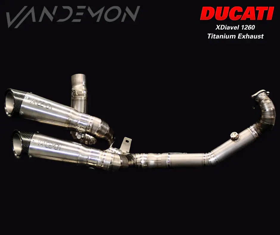 In Stock Vandemon Ducati Xdiavel & Diavel S 1260 Vandemon Titanium Exhaust System 2016-22 Sku: Ducdvltitanexha Va-9 1