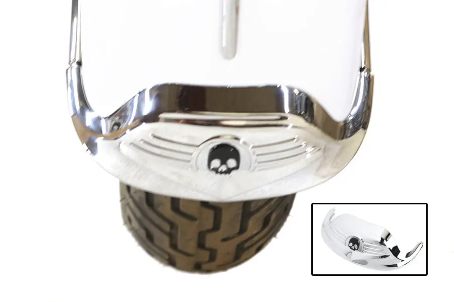 Skull Front Fender Tip Chrome - V-Twin Mfg. 1