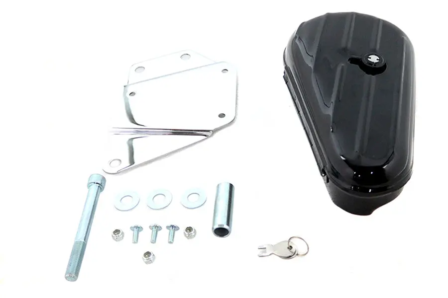 Black Right Side Tool Box And Mount Kit - V-Twin Mfg. 1