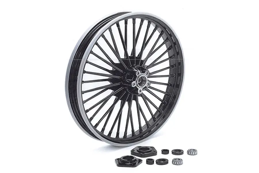 21 Inch X 2.15 Inch Duro 36 Fat Spoke Matte Black Wheel - V-Twin Mfg. 1