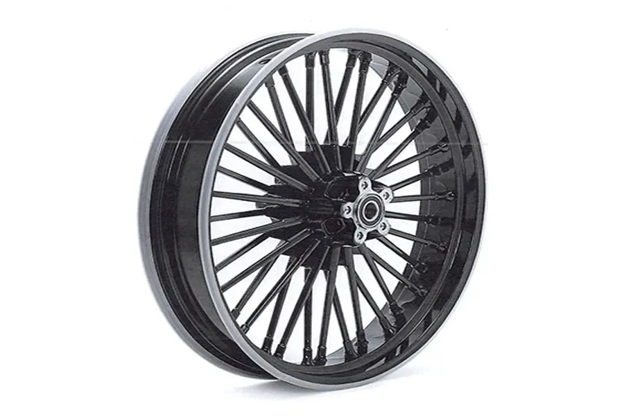 Front 21 Inch X 3.15 Inch Duro 36 Fat Spoke Matte Black Whee - V-Twin Mfg. 1