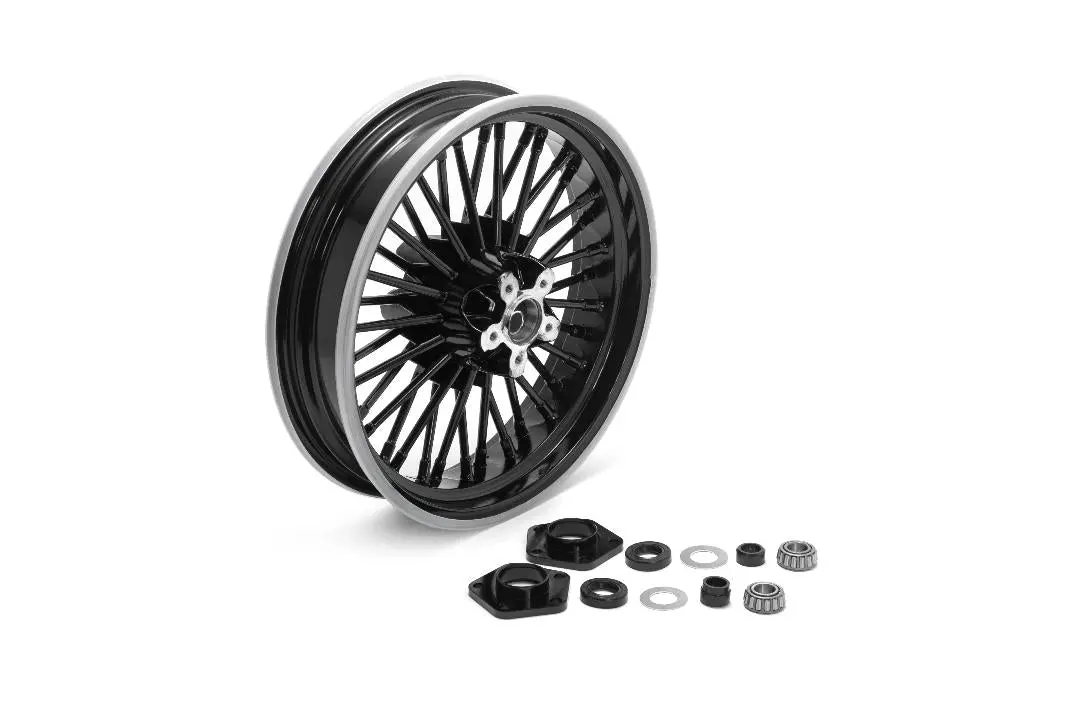 16 Inch X 3.5 Inch Duro 36 Fat Spoke Matte Black Wheel - V-Twin Mfg. 1