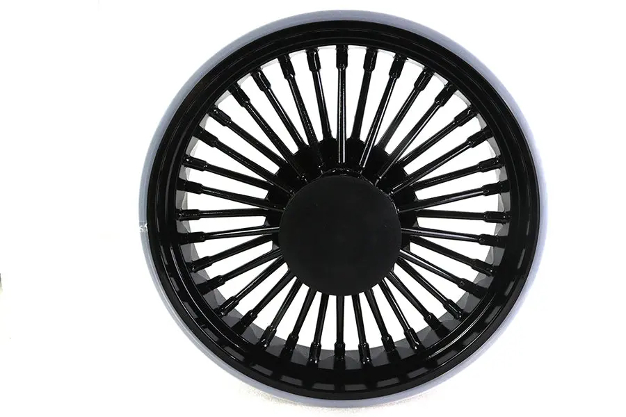 Front 16 Inch X 3.5 Inch Duro 36 Fat Spoke Matte Black Wheel - V-Twin Mfg. 1