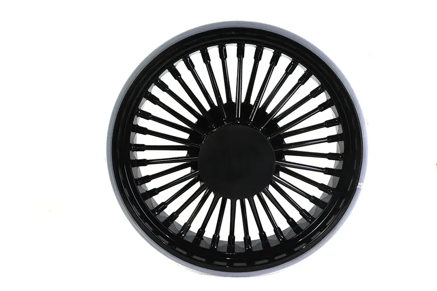 Front 16 Inch X 3.5 Inch Duro 36 Fat Spoke Matte Black Wheel - V-Twin Mfg. 1
