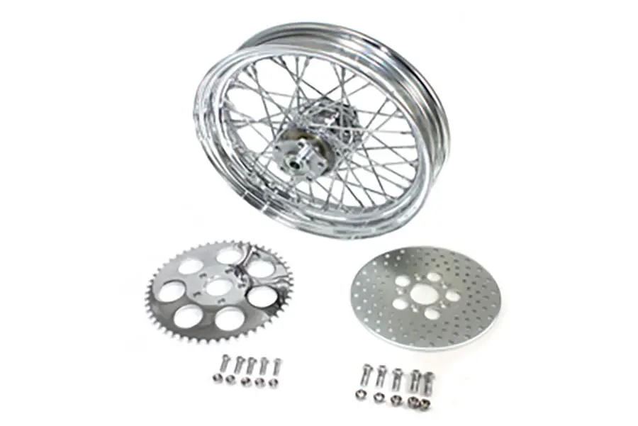 16 Inch X 3.00 Inch Rear Wheel Assembly Chrome - V-Twin Mfg. 1