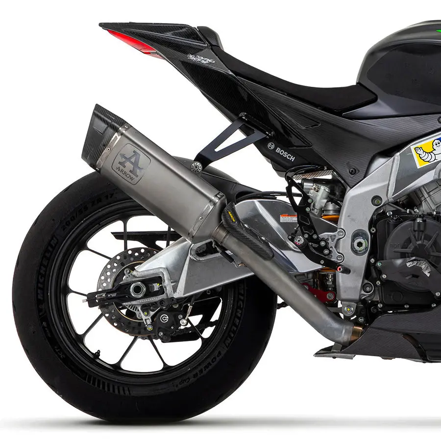 71002Pt  Arrow Aprilia Rsv 4 1100 Factory 19-20 St.Steel Link Pipe+Titanium Pista Silencer With Carbon End Cap And Db Killer 1