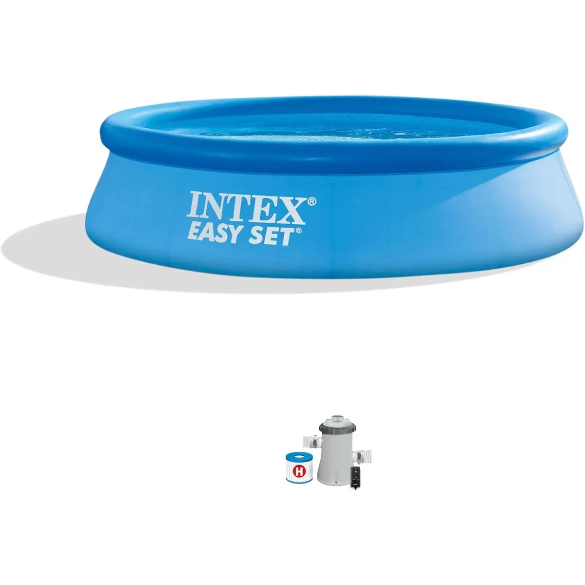 Intex 28121Eh Easy Set 10 Foot By 30 Inch Round Inflatable Outdoor Backyard Above Ground Swimming Pool Set With 530 Gph Filter Pump, Blue 1