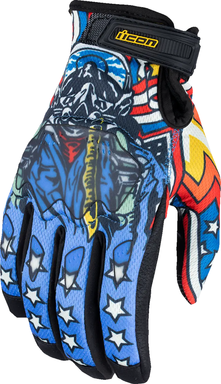 Icon Hooligan™ Ce Flyboy Gloves - Blue - Large 3301-4711 1