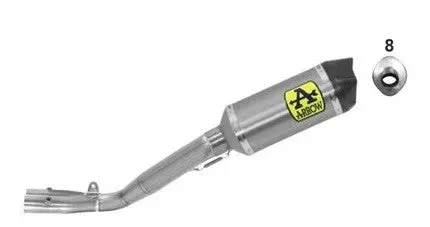 71179Hk Arrow Yamaha Yzf R1 2017-2024 Titanium Race-Tech Silencer With Carbon End Cap + 2:1 Link Pipe For Original Collectors 1
