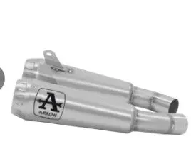 Arrow Ducati Scrambler 1100 18-20 Homologated Nichrom Rh+Lh Pro Race Silencers With Welded Link Pipe For Original Collector 71884Pri 1
