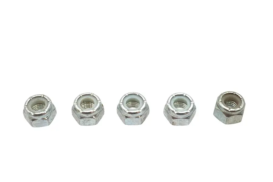 Zinc Plated Hex Nuts 1/4 Inch-28 Nyloc - V-Twin Mfg. 1
