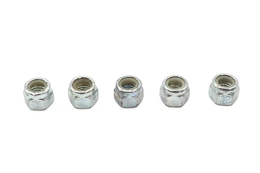 Zinc Plated Hex Nuts 3/8 Inch-16 Nyloc - V-Twin Mfg. 1
